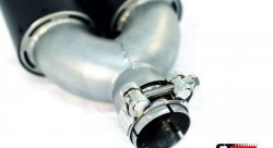 Насадка на глушитель, двойная, AKRAPOVIC карбон, D посадочный 51 мм / наруж 90 мм, ЛЕВАЯ, AC25190L