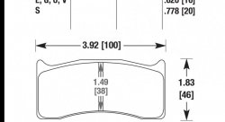 Колодки тормозные HB351V.620 HAWK HT-14 Brembo, Wilwood 16 mm