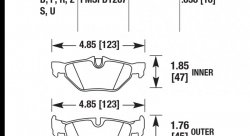Колодки тормозные HB621U.638 HAWK DTC-70 BMW (Rear) 16 mm BMW E90/E91/E92 318/320/325/330/E87 130i