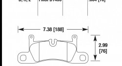 Колодки тормозные HB762F.634 HAWK HPS; задние PORSCHE CAYENNE 92A, VW TOUAREG 7P5 2010->