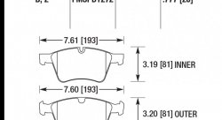Колодки тормозные HB745Z.777 HAWK PC; 20mm перед  MB M W164; R W251; GL W164