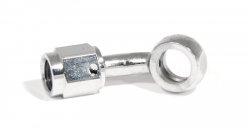 Адаптер banjo d10 mm, 45° - М 3/8x24 прямой конус, вращающийся,  хром, Goodridge MCHD-005