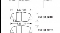 Колодки тормозные HB738Y.662 HAWK LTS 2014 Veloster Sante Fe