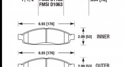 Колодки тормозные HB567Y.694 HAWK LTS  передние INFINITI QX56 / Nissan Armada, Pathfinder до 2006 г.