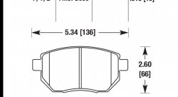 Колодки тормозные HB448Y.610 HAWK LTS передние  INFINITI FX35 / FX45 (до 2006 г.в.)