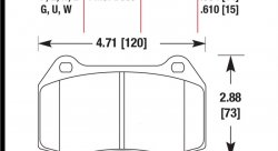 Колодки тормозные HB545U.564 HAWK DTC-70 Infiniti, Nissan 14 mm