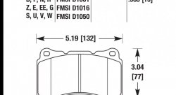 Колодки тормозные HB453G.585 HAWK DTC-60 Mitsubishi EVO, Subaru Impreza 15 mm