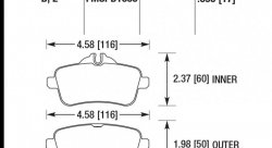 Колодки тормозные HB742B.690 HAWK Street 5.0 зад MB A W176 45AMG; CLA C117 45AMG; SLK R172 55AMG;