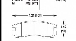 Колодки тормозные HB367E.585 HAWK Blue 9012; Subaru/Mitsubishi 15mm