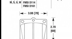 Колодки тормозные HB169W.560 HAWK DTC-30 Nissan 14 mm