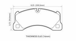 Колодки тормозные DC1349V16 DC brakes STR.S, перед PORSCHE CAYENNE 955, 92A; PANAMERA; TOUAREG