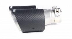 Насадка на глушитель, двойная, AKRAPOVIC EVO карбон, D посадочный 57 мм / наруж 90 мм, ПРАВ