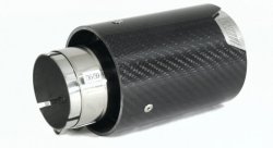 Насадка на глушитель, дизайн M-Style, карбон, D посадочный 57 мм / D наруж 90 мм, полированная сталь