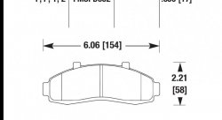Колодки тормозные HB283Y.650 HAWK LTS передние FORD Explorer, Ranger