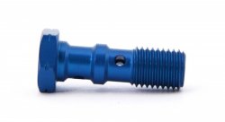 Болт (штуцер) двойной для banjo M10x1.25 L=30 mm алюминий СИНИЙ, Goodridge 993-03-32DBU