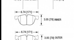 Колодки тормозные HB708Z.738 HAWK PC передние BMW X5, X6