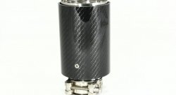 Насадка на глушитель, дизайн M-Style, карбон, D посадочный 57 мм / D наруж 90 мм, полированная сталь