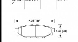 Колодки тормозные HB557R.545 HAWK Street Race задние Subaru BR-Z, Forester SG, SH, Impreza GH, Legac
