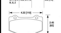 Колодки тормозные HB727G.592 HAWK DTC-60; 2014 Corvette / Corvette HD (Rear) 15mm