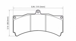 Колодки тормозные DC9007M17 DC brakes Race Track PROMA 6 порш, Stop Tech, JBT, Alcon, HPB, XYZ 18 mm
