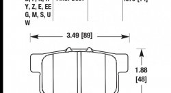 Колодки тормозные HB145EE.570 HAWK Blue 42; Acura/Honda (Rear) 15mm