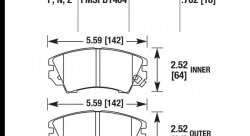 Колодки тормозные HB638F.702 HAWK HPS Opel Astra J 1.4 / 1.6 Turbo, Saab 9-5, 2.0T, 2010->