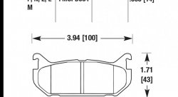 Колодки тормозные HB212M.535 HAWK Black; Ford, Mazda 14mm