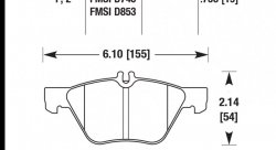 Колодки тормозные HB495F.756 HAWK HPS передние MERCEDES CLK320 (C208), W210