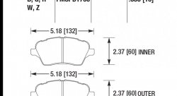 Колодки тормозные HB725W.650 HAWK DTC-30; 2014 Ford Fiesta ST 17mm