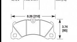 Колодки тормозные HB761Z.593 HAWK PC; 15mm  перед CAYENNE, PANAMERA, MACAN, TOUAREG 360, 368, 390mm