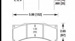 Колодки тормозные HB121S.980 HAWK HT-10 AP Racing, Alcon 25 mm