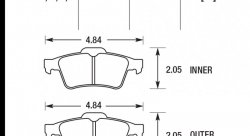 Колодки тормозные HB571N.605 HAWK HP+ задние FORD C-MAX, FOCUS 2 / MAZDA 3,5 / SAAB 9-3 / (с пружино