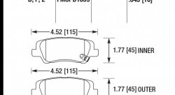 Колодки тормозные HB746Z.645 HAWK PC; 17mm