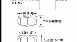 Колодки тормозные HB700G.562 HAWK DTC-60 перед Subaru WRX