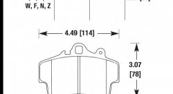 Колодки тормозные HB289H.610 HAWK DTC-05 Porsche Boxster 16 mm