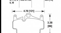 Колодки тормозные HB664U.634 HAWK DTC-70  Porsche 911 (997), Boxster 2008-2011; Cayman 2005-2012