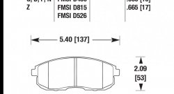 Колодки тормозные HB268G.665 HAWK DTC-60 Nissan 17 mm