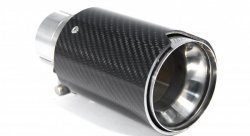 Насадка на глушитель, дизайн M-Style, карбон, D посадочный 63 мм / D наруж 90 мм, матовая нержавейка