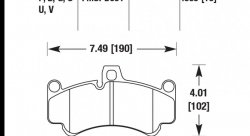 Колодки тормозные HB483V.635 HAWK DTC-50; Porsche GT3 16mm
