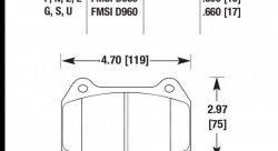 Колодки тормозные HB181S.590 HAWK HT-10 передние Nissan Skyline GT-R R33 / R34; Honda Integra DC5