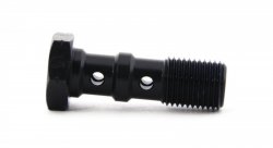 Болт (штуцер) двойной для banjo M10x1 L=30 mm алюминий ЧЕРНЫЙ, Goodridge 993-03-31DBK