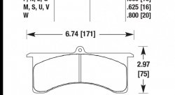 Колодки тормозные HB102U.625 HAWK DTC-70; AP Racing 6, Sierra/JFZ, Wilwood 16mm