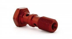 Болт (штуцер) двойной для banjo M10x1.25 mm L=30 mm алюминий КРАСНЫЙ, Goodridge 993-03-32DR