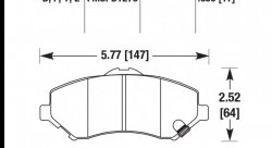 Колодки тормозные HB569Y.650 HAWK LTS перед Jeep Liberty (KJ) 2008-> ; Wrangler 2007->