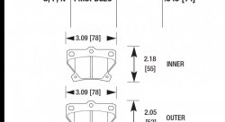Колодки тормозные HB329S.543 HAWK HT-10; Toyota Celica  (Rear) 14mm