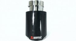 Насадка на глушитель, дизайн AKRAPOVIC EVO G карбон, D посадочный 63 мм / D наруж 90 мм AC16390EVG