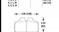 Колодки тормозные HB237J.625 HAWK DR-97; Wilwood BB, AP Racing, Outlaw 16mm