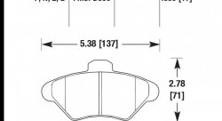 Колодки тормозные HB182E.660 HAWK Blue 9012 Mustang 17 mm
