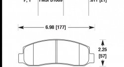 Колодки тормозные HB528Y.811 HAWK LTS перед Ford F250, F350