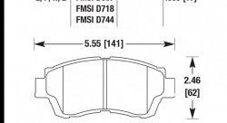 Колодки тормозные HB318F.669 HAWK HPS передние LEXUS GS 300 (SC300), GS 400 (SC400) / TOYOTA Camry 3